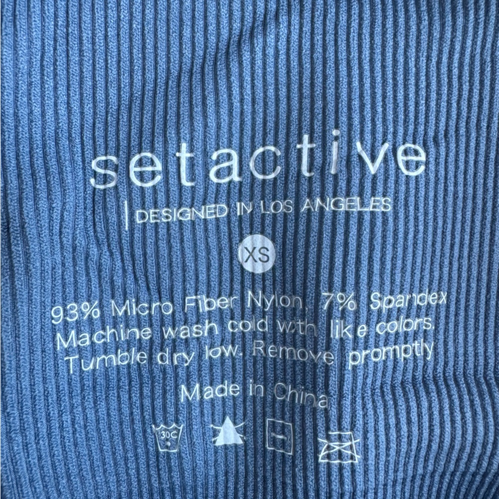 SET Active Ribbed Top in Blue - Picture 3 of 4